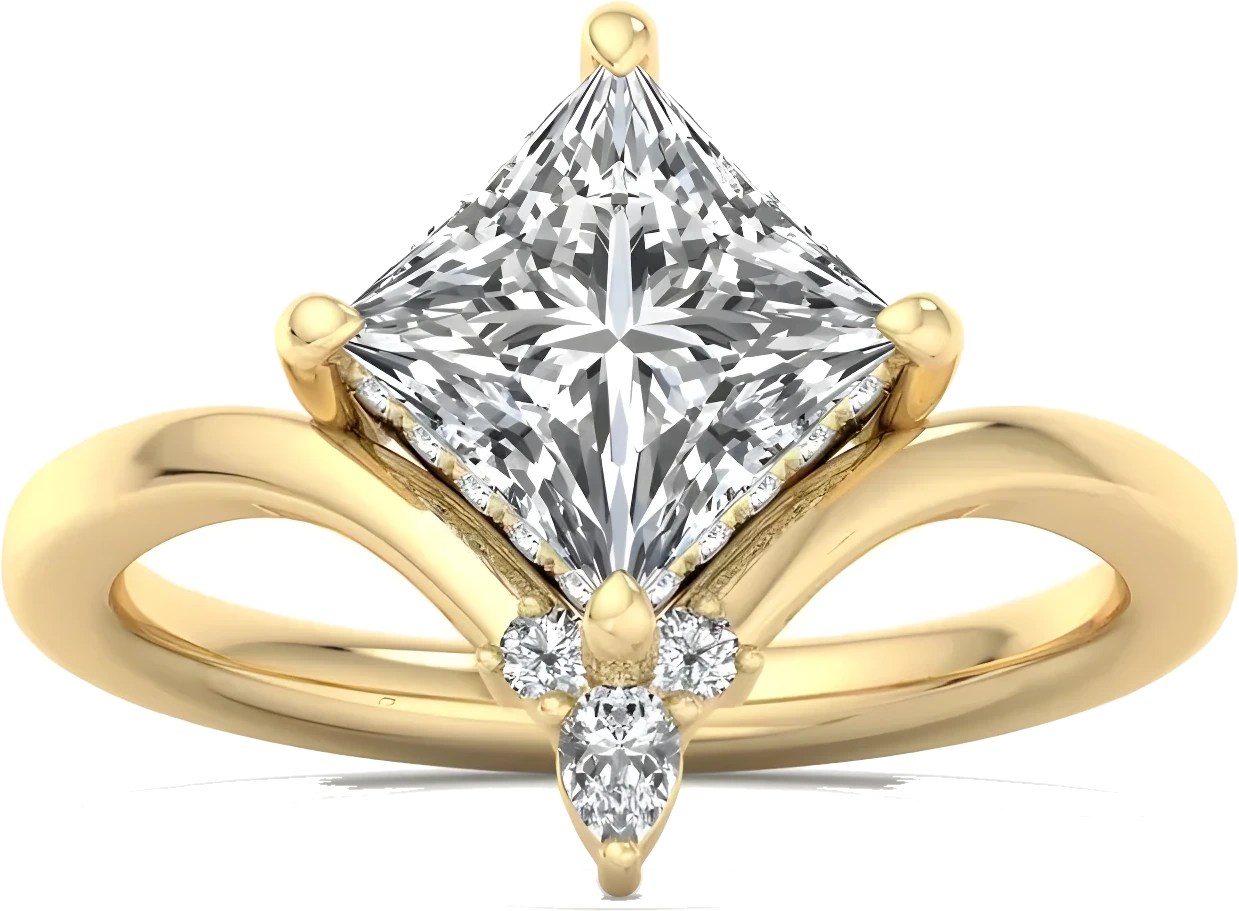 Lab-grown diamond, 18k yellow gold ring