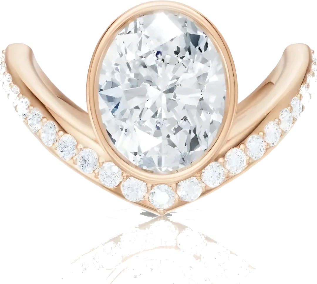 Lab-grown diamond, 18k rose gold ring