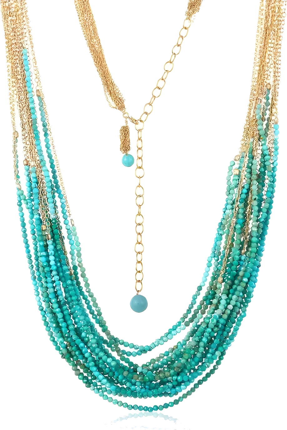 Turquoise, 18k yellow gold necklace