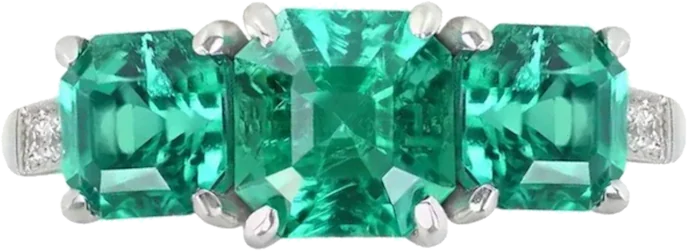 Colombian emerald, platinum ring