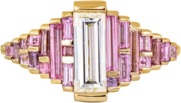 Pink sapphire, 18k yellow gold ring
