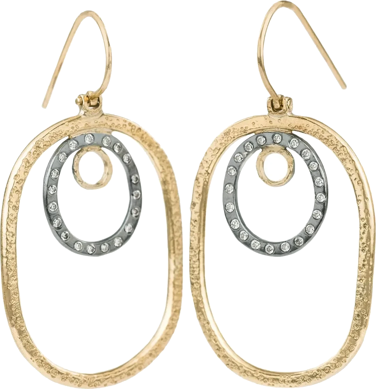 Diamond, 18k yellow gold earrings