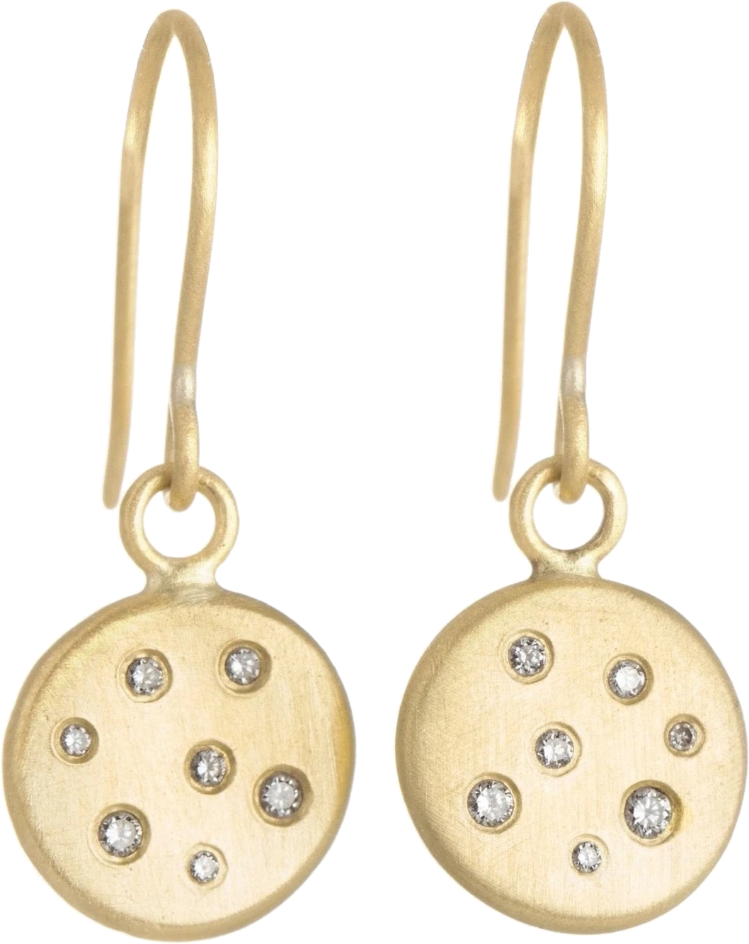 Diamond, 18k yellow gold earrings